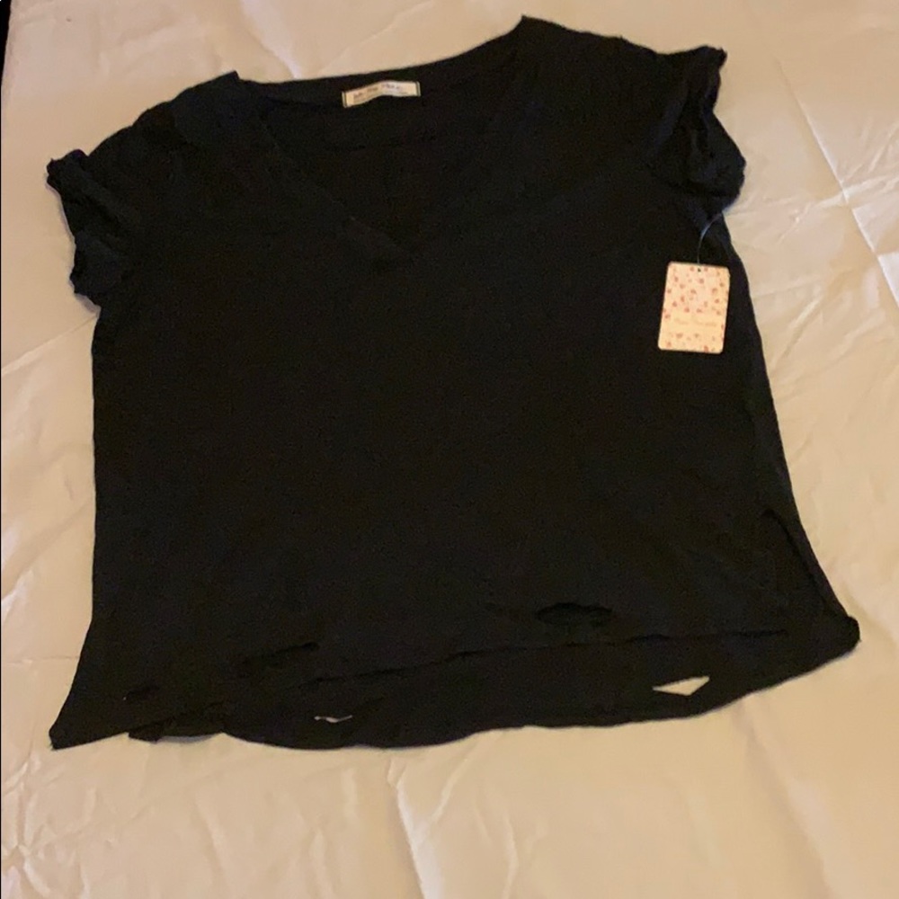 Free People, Sundance Tee, Black